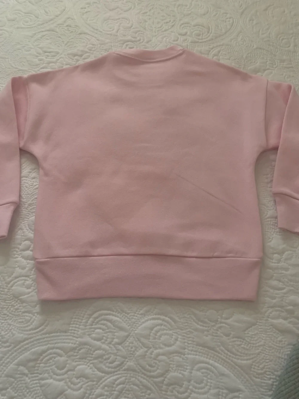 adidas girl’s Pink Crewneck Sweatshirt and Gray Ribbed Leggings Set